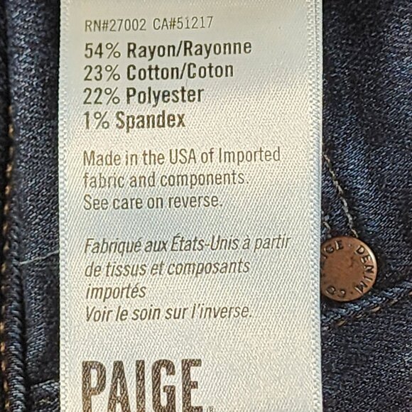 Paige Verdugo Ankle Jeans Womens Denim Size 28 Rayon Blend - Picture 5 of 12